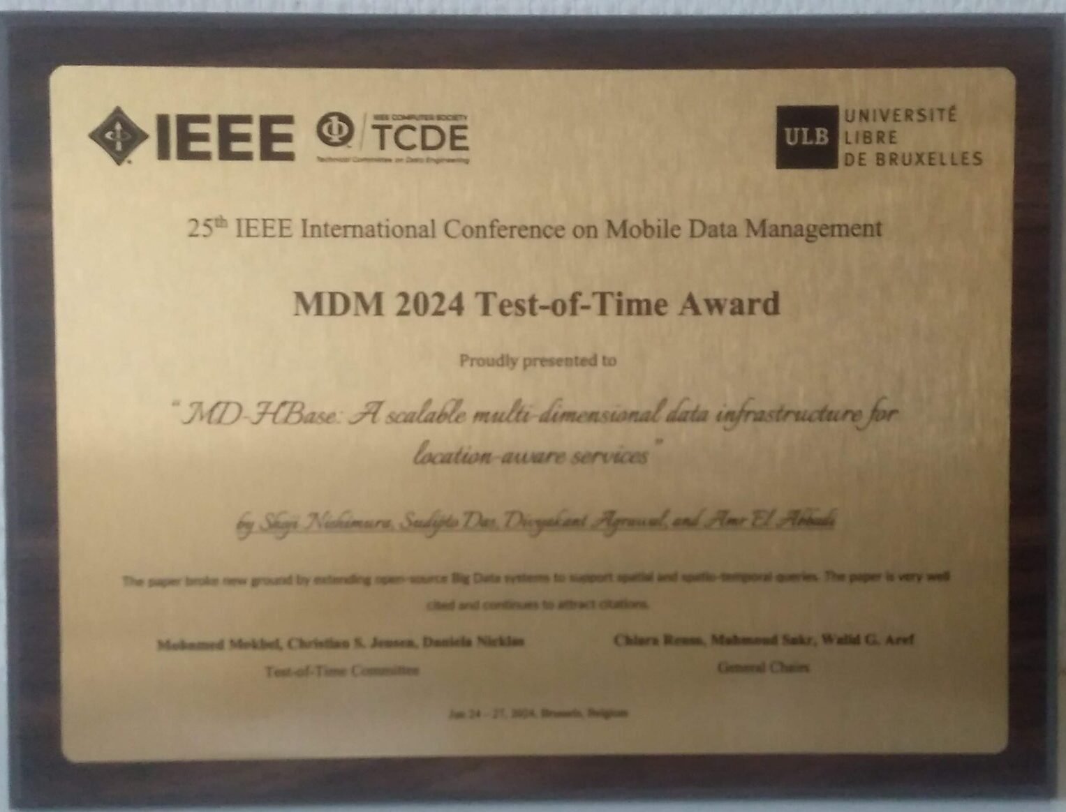MDM2014 Test-of-Time Award